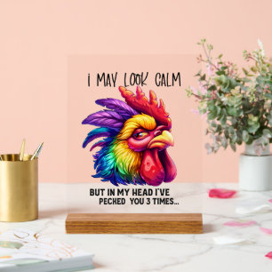 Oeil sarcasme coq poire art