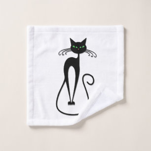 Oeil vert de perçage de chats noirs lunaires