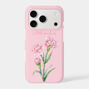 Œillet rose aquarelle botanique nom personnalisé
