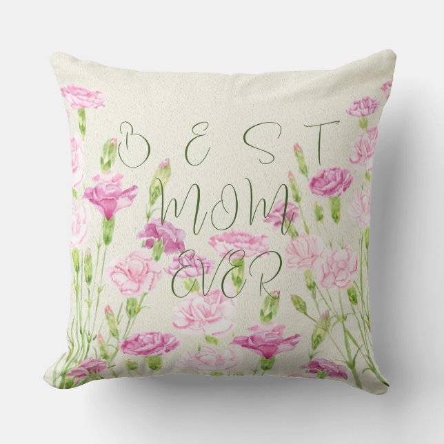 oeillets roses motif Fête des mères coussin 2 (Recto)