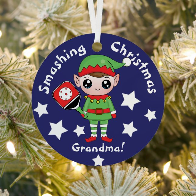 Oelf de Noël de Pickleball, Ornement de Métal (Insitu)