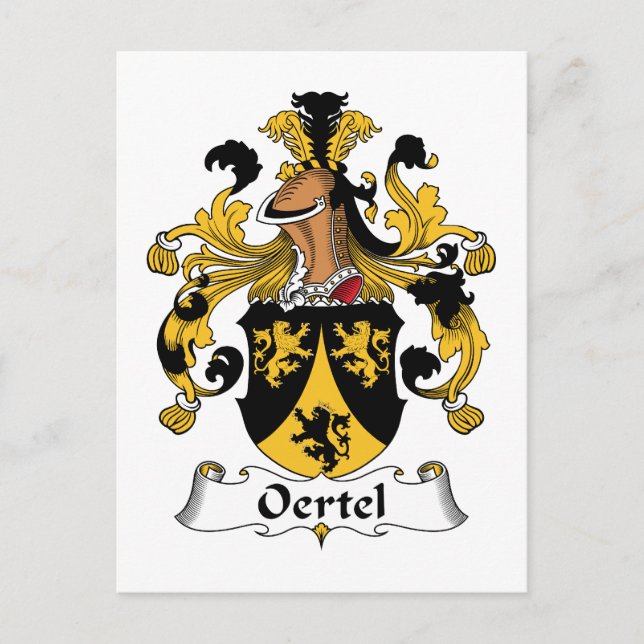 Oertel Family Crest Postcard (Front)