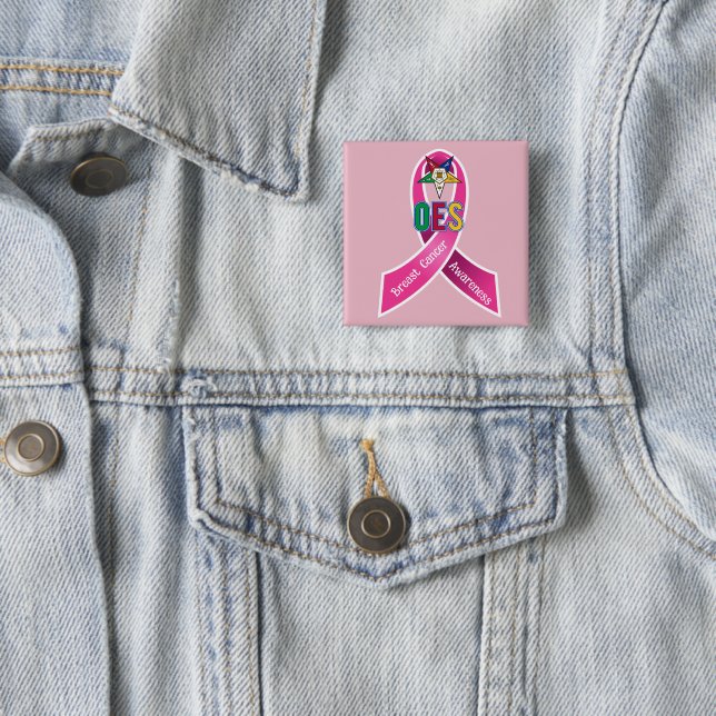 OES Breast Cancer Awareness  2 Inch Square Button (In Situ)