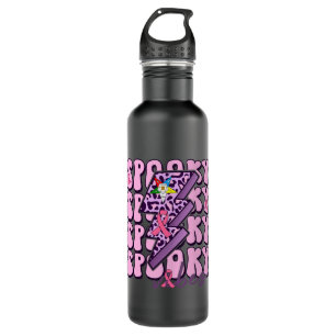 OES Breast Cancer Awareness Spooky Vibes Leopard H 710 Ml Water Bottle
