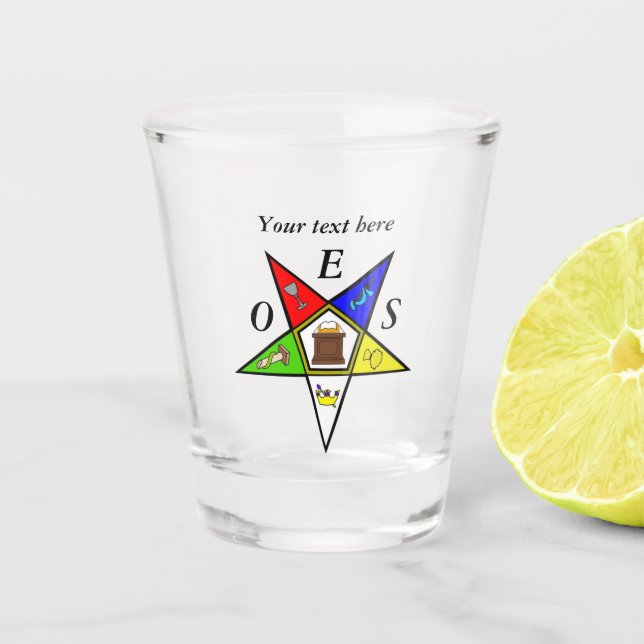 OES Eastern Star Sister Masonry Order Shot Glass (Front)