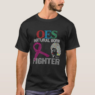 OES Natural Born Figther Dot Print Breast Cancer A T-Shirt