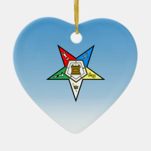 OES Order of the Eastern Star Blue Ceramic Ornament