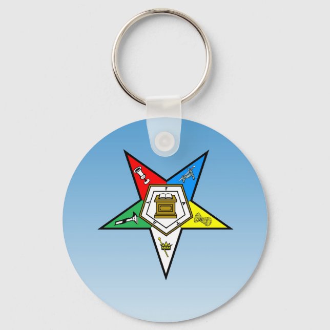 OES Order of the Eastern Star Blue Keychain (Front)