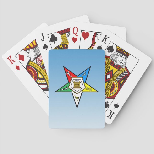 OES Order of the Eastern Star Blue Playing Cards (Back)