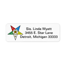 OES Order of the Eastern Star Return Mailing Label