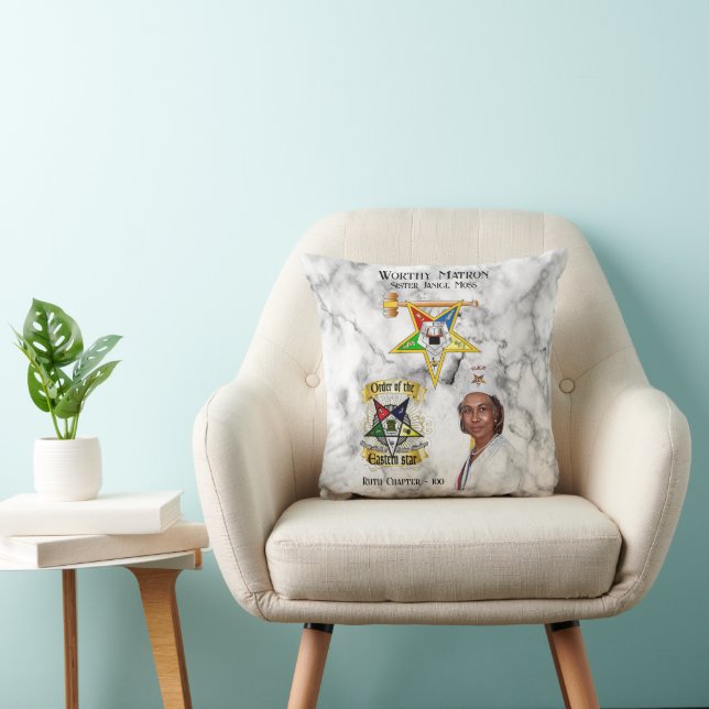 OES Worthy Matron  Throw Pillow (Chair)