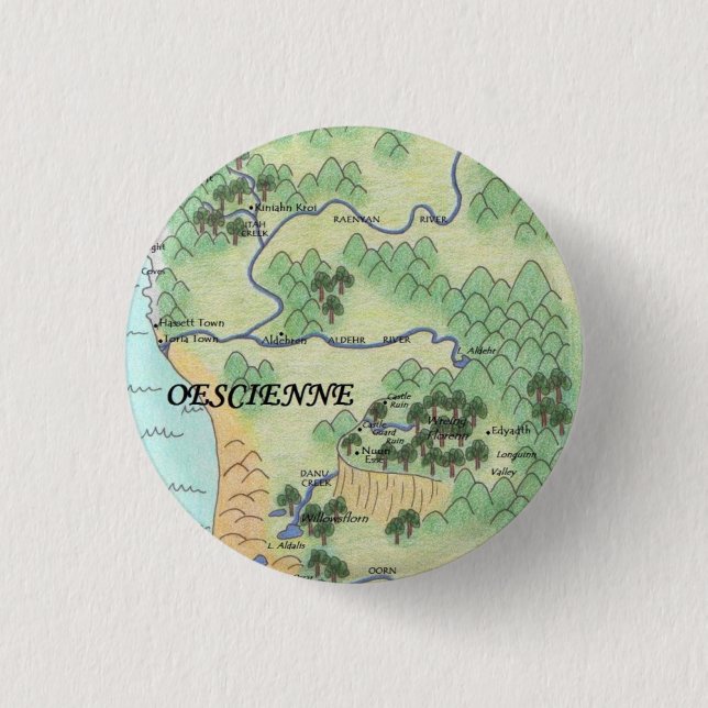 Oescienne Map 1 Inch Round Button (Front)