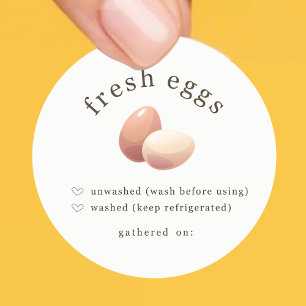 Oeuf Carton Étiquette lavé Infos de réfrigération