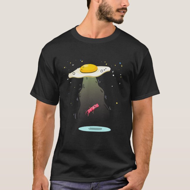 Oeuf Cool enlevant le bacon Funny UFO Brea T-shirt (Devant)