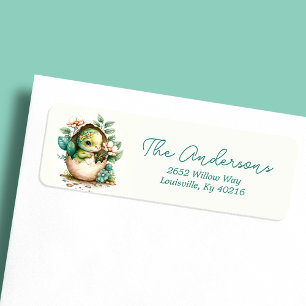Oeuf de dinosaure floral aquarelle adresse de reto