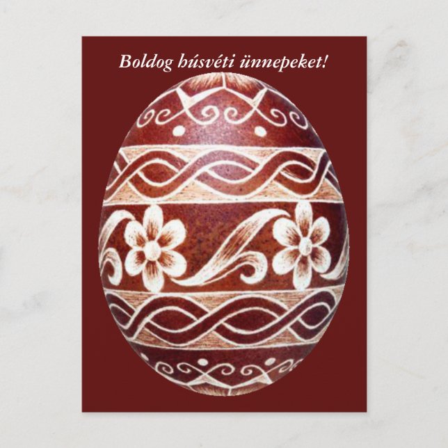 Oeuf de pâques traditionnel hongrois, carte (Devant)