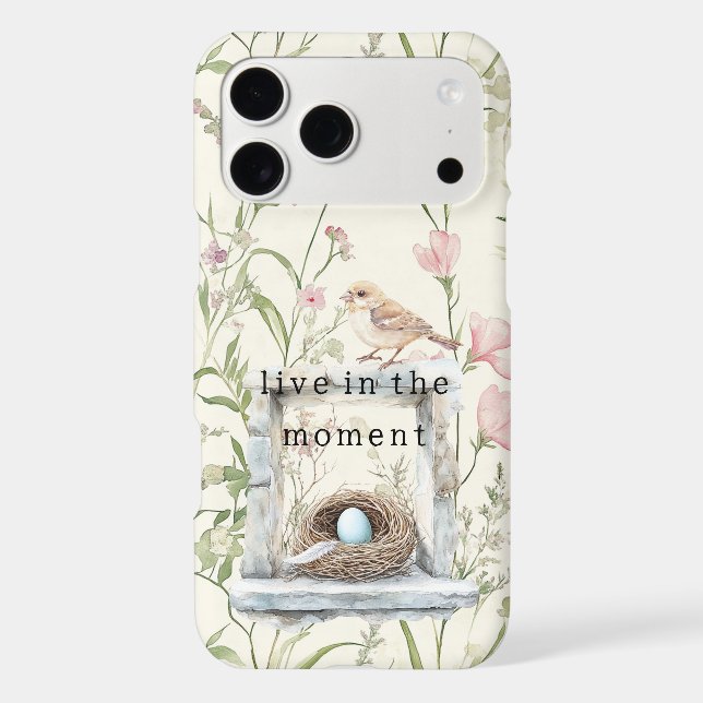 Œuf d'oiseau aux fleurs roses dans le nid (Verso)