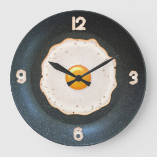 Oeuf frit en Pan - Horloge de conception murale