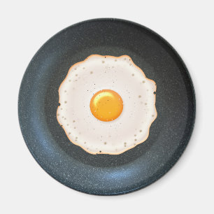 Oeuf frit en poêle - Aimant pour réfrigérateur
