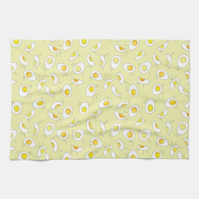 Oeuf-Statique ! - Serviette de main jaune (Horizontal)