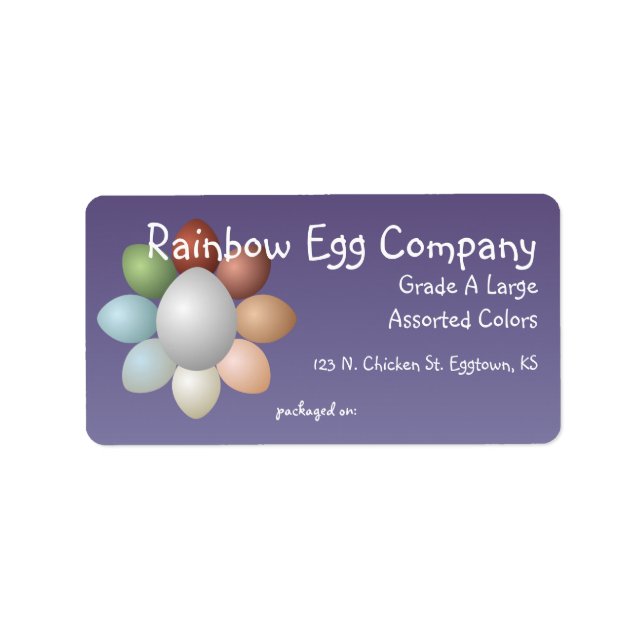 Oeufs arc-en-ciel Étiquette carton oeufs (Devant)