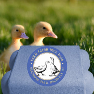 Oeufs bleus fantaisie Carton Étiquette Canard ou O