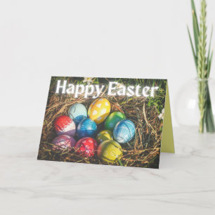 Oeufs colorés Bonne carte de Pâques
