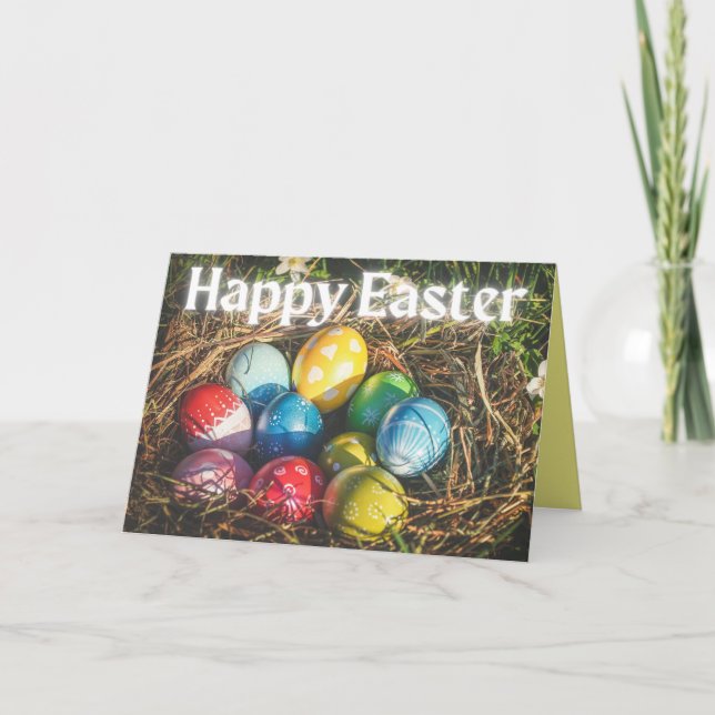 Oeufs colorés Bonne carte de Pâques (Devant)