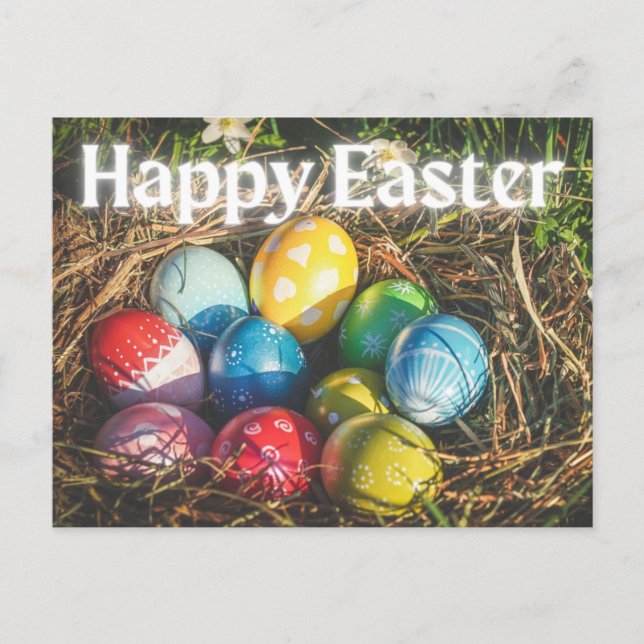 Oeufs colorés Bonne Carte postale de Pâques (Devant)