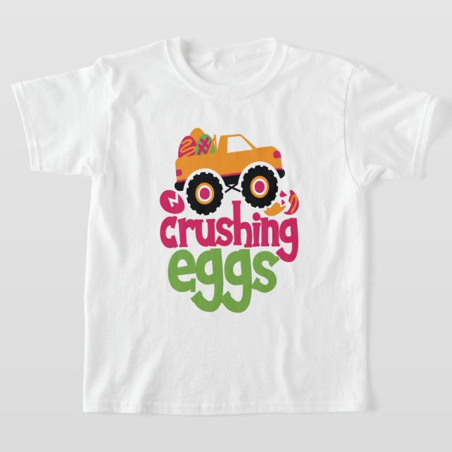 OEufs de broyage Monster Camion Garçons T-Shirt de (Poser)