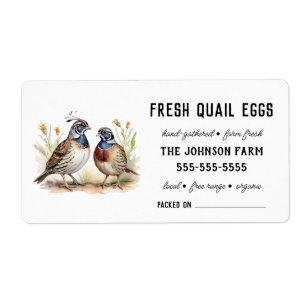 Oeufs de caille Nom Vintage de la ferme