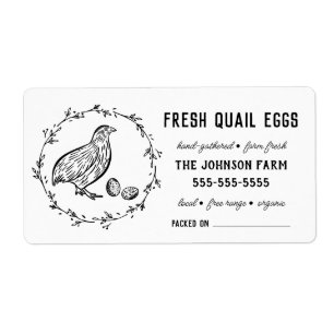 Oeufs de caille Vintage Nom de la ferme Étiquett