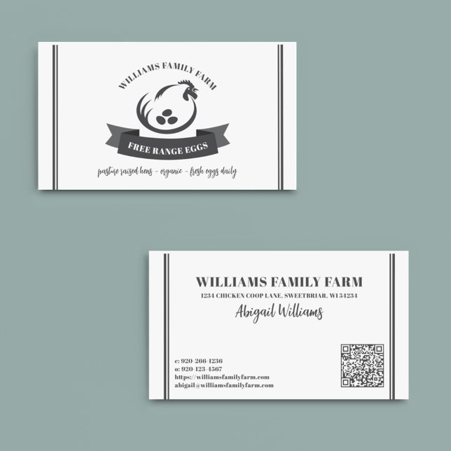 OEufs de ferme de poulet de famille Code QR Carte  (Créateur téléchargé)