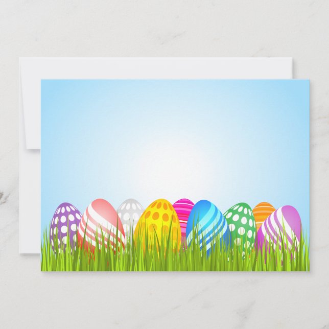 Oeufs De Pâques Dans Les Invitations D'Herbe (Devant)
