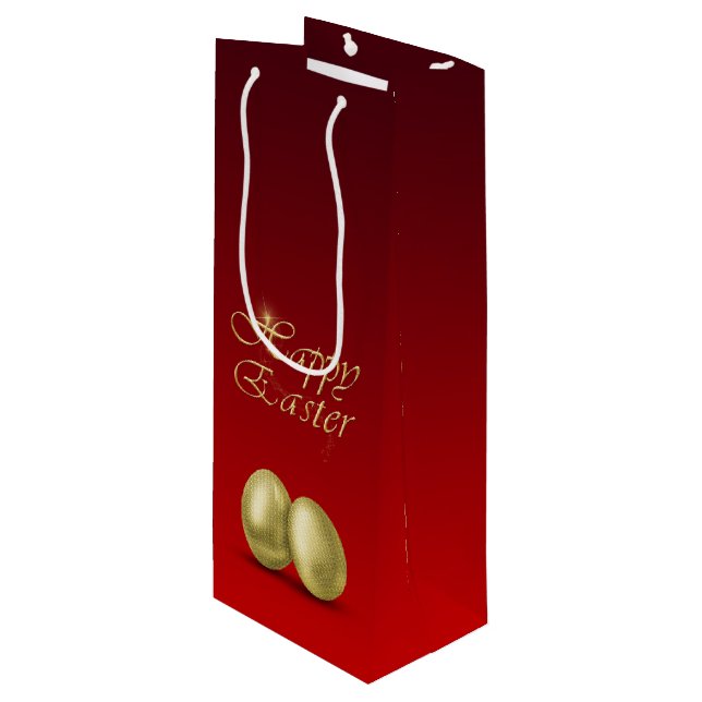 Oeufs de Pâques d'or - Sac cadeau de vin (Devant Angle)