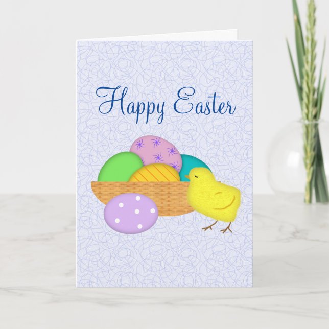 Oeufs De Pâques Et Carte De Pâques De Poussins (Devant)