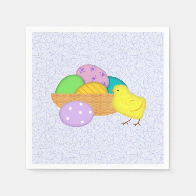 Oeufs De Pâques Et Serviettes En Papier Chick (Devant)