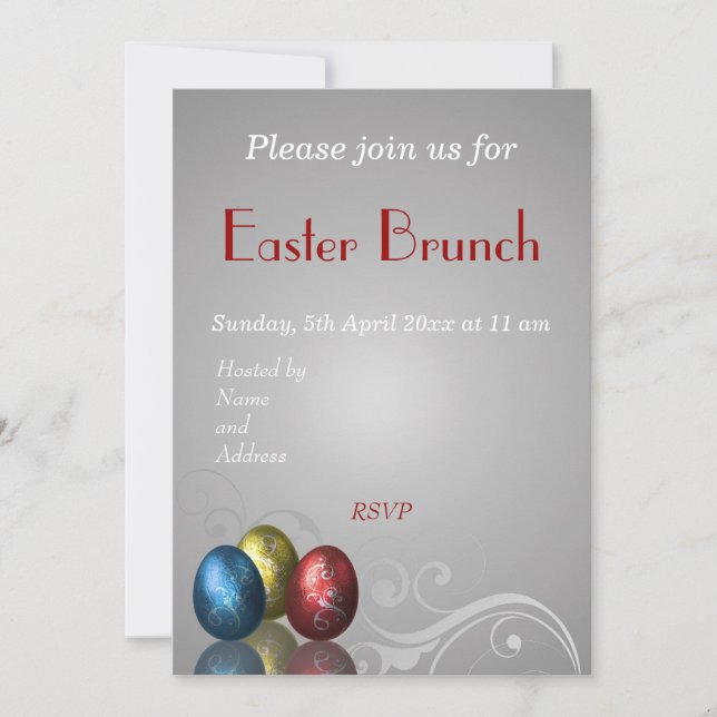 OEufs de Pâques - Invitation de Brunch de Pâques (Devant)