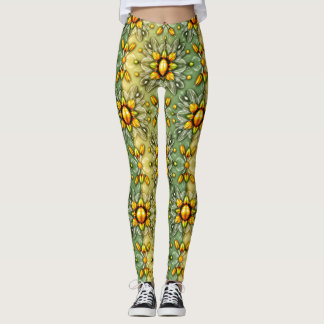ŒUFS DE PÂQUES ~ Leggings Vert Jaune 3D