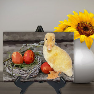 Œufs de Pâques Nid Mignon Caneton Aquarelle