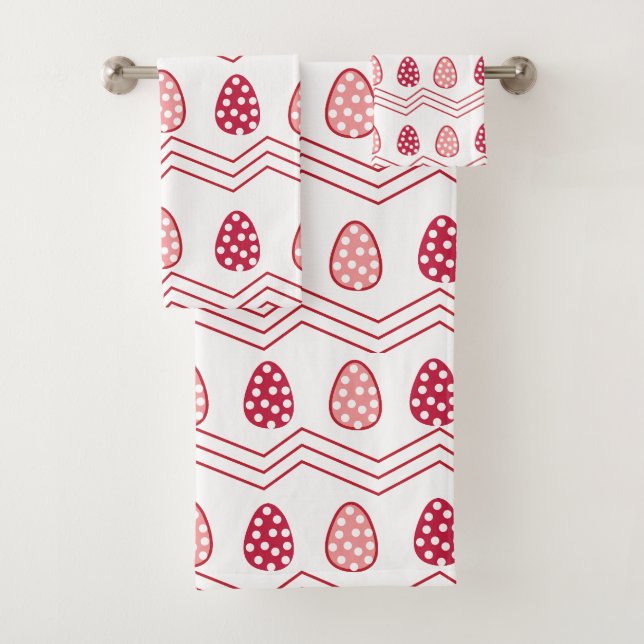 Oeufs de Pâques rose rouge Motif de Pâques (En situation)