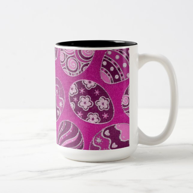 Oeufs de Pâques roses décoratifs Café Mug (Droit)