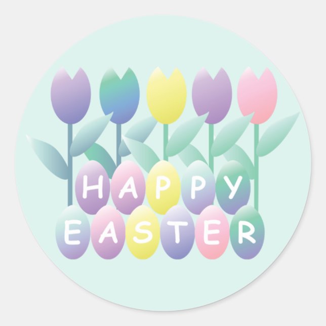 Oeufs de Pâques Tulipes Grand Sticker (Devant)