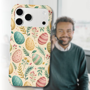 Œufs de Pâques vintage avec bourgeons floraux
