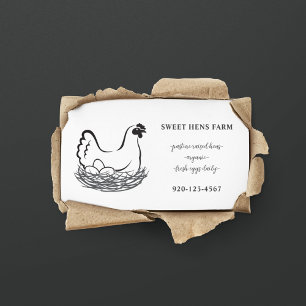 OEufs de poulet de ferme simples Carte de visite Q