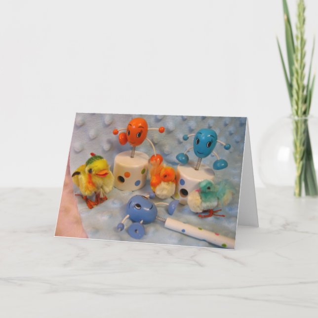 Oeufs et carte de Pâques de poussins (Devant)