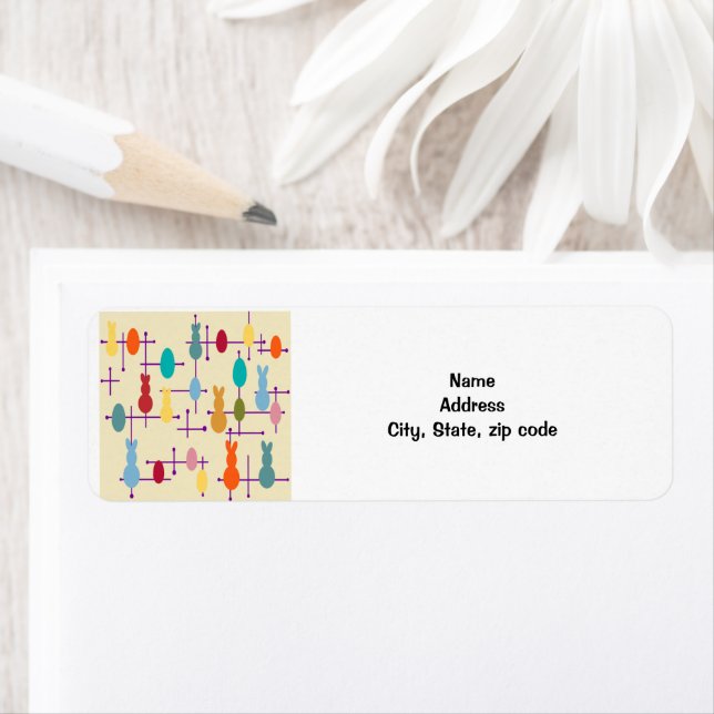 Oeufs et lapins modernes du milieu du siècle (En situation)