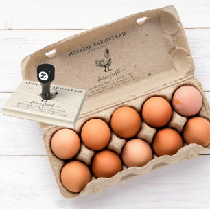 Oeufs frais de la ferme Tampon pour carton d'oeu