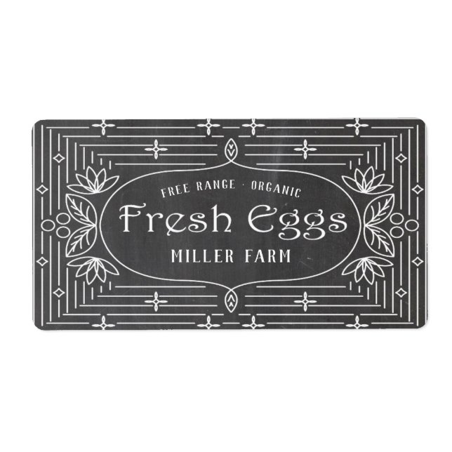 Oeufs frais Décoratif ⎢ Étiquette de carton d'oeuf (Devant)