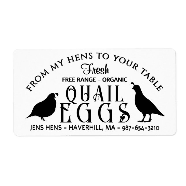 OEUFS PERSONNALISÉS LOGO DE CARTON OEufs de caille (Devant)